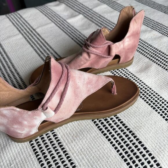 Very G Womens Dusk Pink Canvas Thong Sandals Shoes 6 Medium - Picture 5 of 9